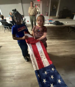 kids with american flag